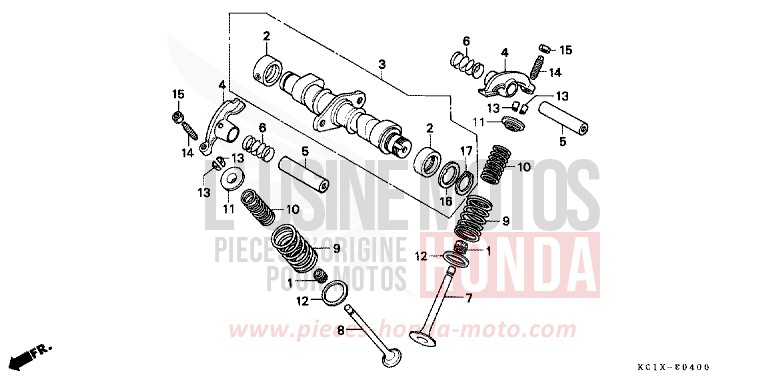 NOCKENWELLE/VENTIL von CB1300 Super Bold'or ABS LUMINOUS RED (R123) von 1982